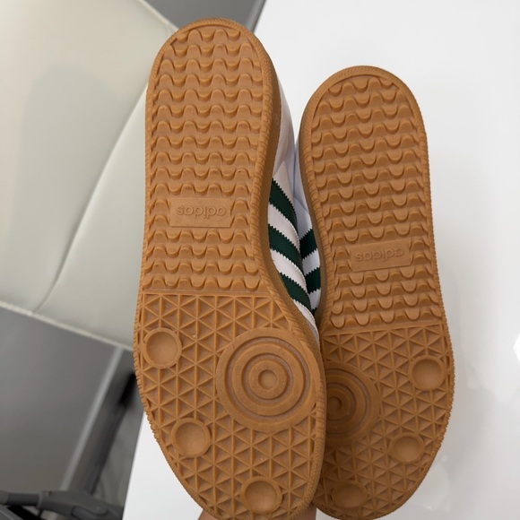 Men Adidas Samba White and Dark Green Shoes - Picture 3 of 5
